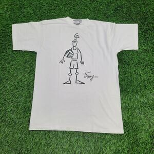 Vintage 1997 "Thiny" Volleyball Stick Figure T-Shirt Medium 20x26 90s Y2K